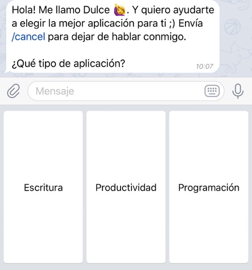 elegir entre la categoría principal